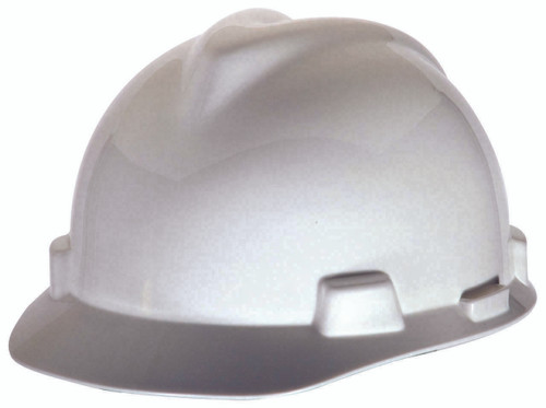 MSA V-Gard Front Brim Hard Hat - Slotted Cap - Staz-On Suspension - Type 1, Class E