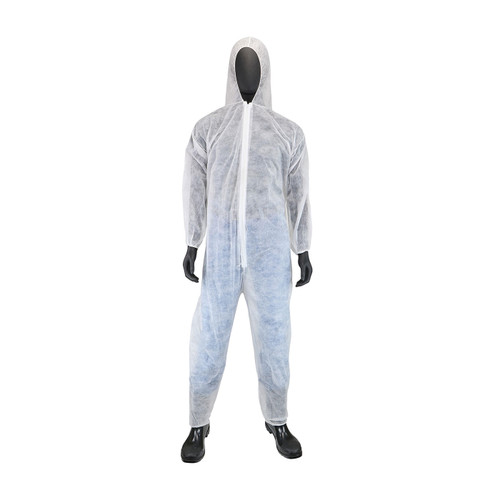 Protective Industrial Products PIP Coverall 3506 - White - Zip Front - Hood - Elastic Wrst/Ankl
