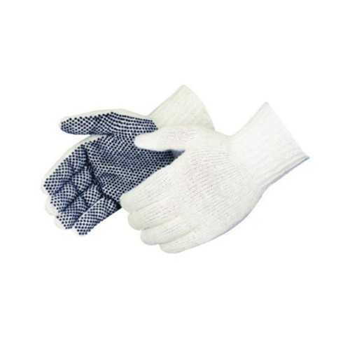 Liberty Glove and Safety Liberty Cotton/Poly Glove 4716QLD - Ladies - 7 Gauge - Elastic Knit - White w Blk PVC Dots