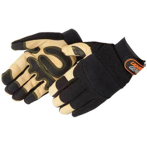 Liberty Glove and Safety Liberty Mechanic Glove 0913 - Golden Knight - Yellow Grain - Pigskin - Blk Spandex Fabric