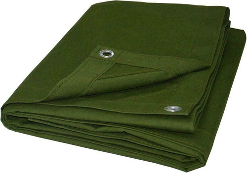 John Johnson Company JJ Welding Canvas - Olive Green - Grommets - Double Coated - FR