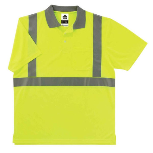 Ergodyne Corporation Ergodyne Polo Shirt 8295 - Glowear - Hi-Vis Lime - Moisture Wicking - Sz Lg - Type R