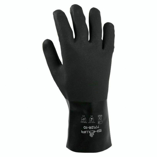 Showa-Best Glove Inc SHOWA Fully Coated PVC Glove - Cotton Lined - Rough Grip - 12 Gauntlet Cuff - 7712R - Size 10 - 1 Dozen