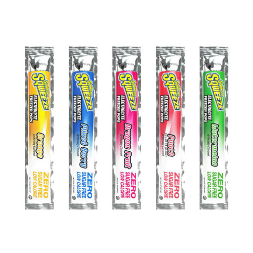  Sqwincher Zero Sqweeze Freezer Pops 159200231 - Assorted Flavors - Zero Sugar - 3oz Yield 