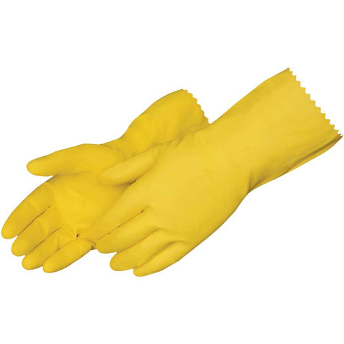Liberty Glove and Safety Liberty Unsupported Latex Glove 2870SL - Yellow - 18mil - 12 - Flock Lined - Embossed Grip