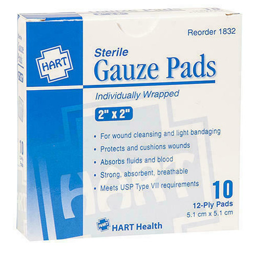 Hart Health Gauze Pad - Sterile Gauze - 2 x 2