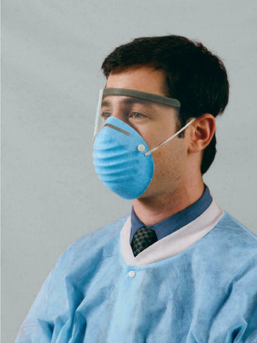 Sanax Protective Products Inc Sanax Earloop Mask/Half Shield 3100 - Blue