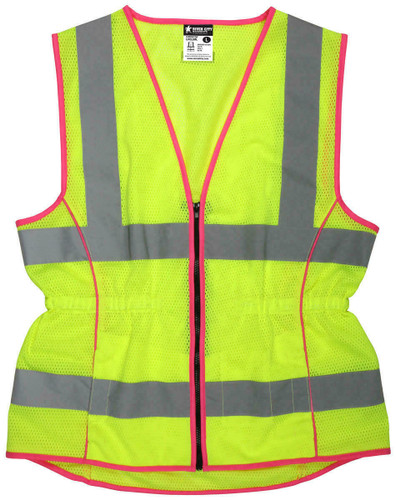 MCR Safety - Womens Safety Vest - Class 2 Vest - Pink Trim