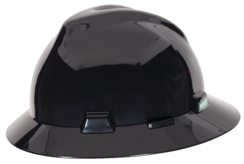 MSA V-Gard® Full Brim - Hard Hat - Ratchet Suspension - Black