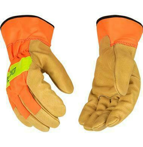Kinco International Inc Kinco Pigskin Glove 1918 - Xl - Hi-Vis Orange - Safetycuff - Nylon Back - Scotchlite