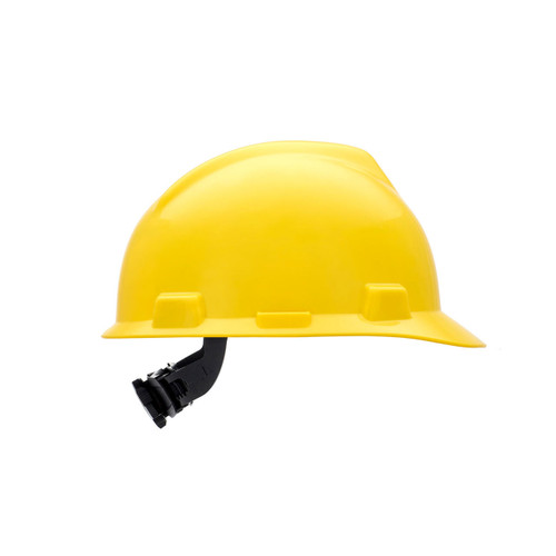 MSA Hard Cap C217093 - Super-V - Front Brim - 4-Point Fas-Trac Ratchet Suspension - Yellow - Type 2 Class E