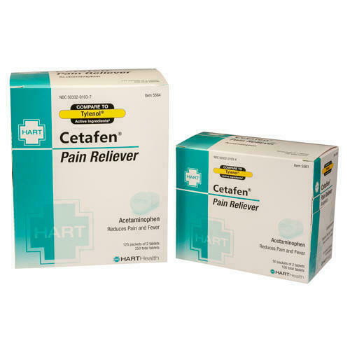 Hart Health Pain Reliever 5561 - Cetafen - 325mg Acetaminophen - 50/2s 100/Bx