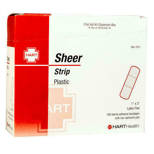 Hart Health 1011 Sheer Strip Bandage - Sterile Plastic - 1 x 3