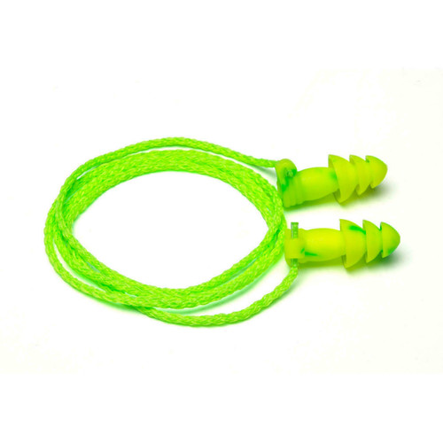 Moldex Ear Plugs 6455 - Jetz - Green - Reusable - Corded - Triple Flange - NRR27 - 50Pr/Bx 4Bx/Cs