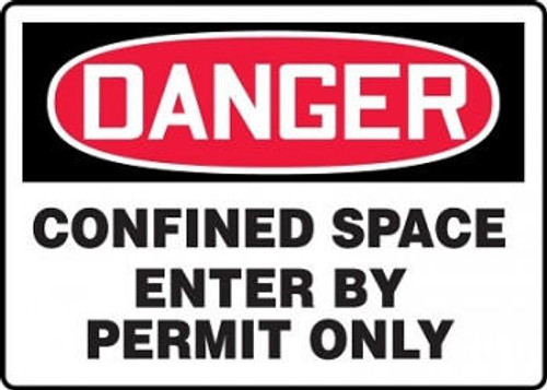 Accuform Signs Accuform Sign MCSP134VP - Danger Confined Space Enter By Permit Only - Plastic - 10x14