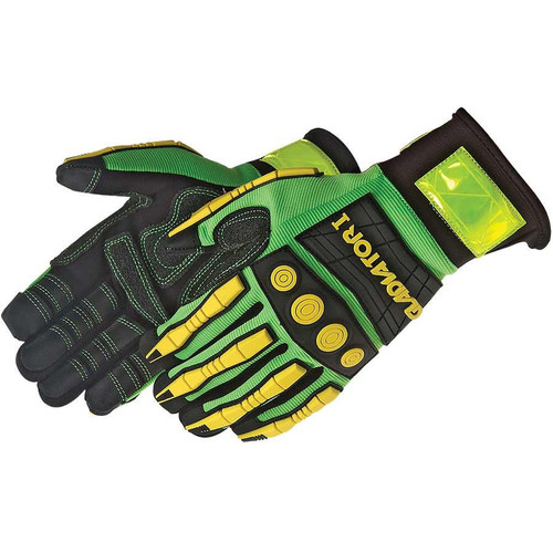 Liberty Glove & Safety Liberty Impact Resist Glove 922 - Daybreaker Gladiator - Hi-Vis Green/Yellow - Black Synthetic Leather Palm - Nylon Spandex Shell