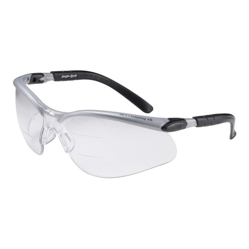 3M Personal Safety Division 3M BX Dual Reader Protective Eyewear 11457-00000-20 Clear Anti-Fog Lens - Silver/Black Frame - 1.5 Top/Bottom Diopter