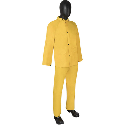 Liberty Glove & Safety Liberty Rain Suit 1220 - .35mm PVC/Poly - Yellow - Detatched Hood - 3 Piece