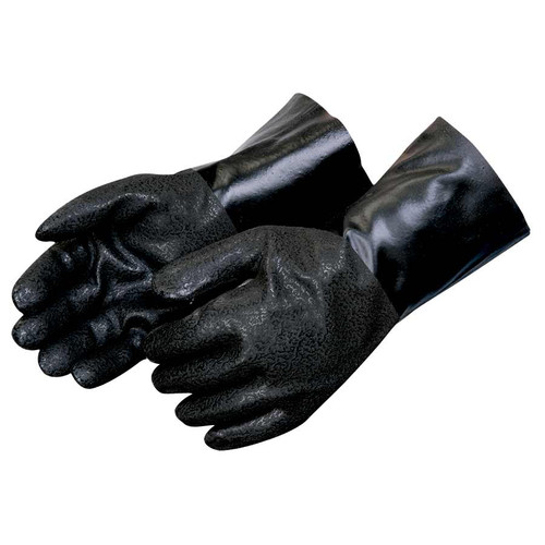 Liberty Glove and Safety Liberty PVC Glove I2433 - Jersey Lined - Black - Rough Finish - Large