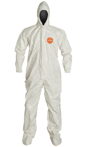 Dupont Chem Suit SL122B - Tychem 4000 - White - Hood/Boots - Bound Seam