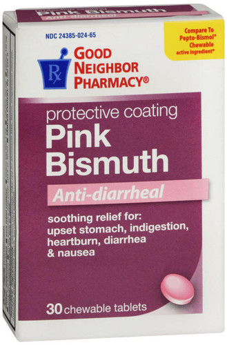 Carelinc Medical Good Neighbor Pharmacy Pink Chewable Bismuth Tablet - 262mg - Cherry Flavor - 30 per box
