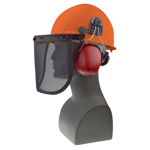 Radians Hard Hat Assy 300-ORVM - Orange - Includes Visor and Ear Muff