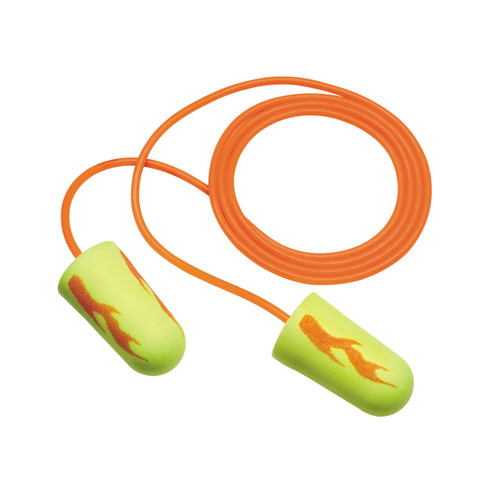 3M™ E-A-Rsoft™ Yellow Neon Blasts™ Earplugs 311-1252 - Corded - Poly Bag - Regular Size