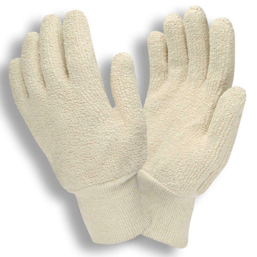 Cordova Safety Products Cordova Terrycloth Glove 3224 - Sm - 24oz - Natural - Loop-Out - Knit Wrist - 12Dz/Cs