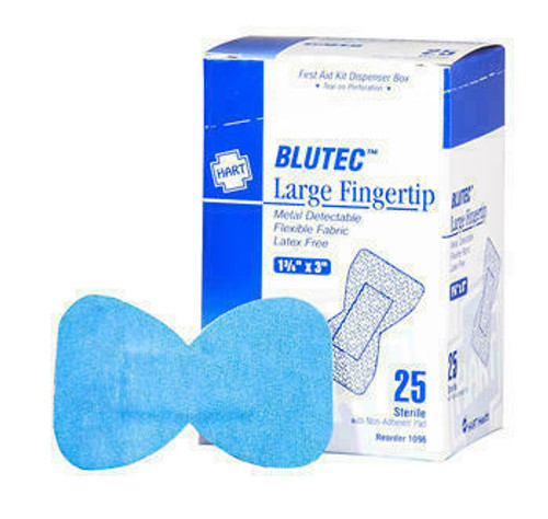 Acme United Corporation Hart Health BLUTEC Finger Bandage - Blue Metal Detectable Band Aid