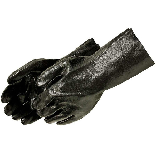 Liberty Glove and Safety Liberty PVC Glove 2134 - Lg - Black - 14 - Semi-Rough Finish - Cotton Lined