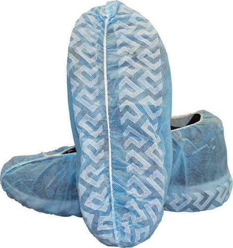 Safety Zone The Safety Zone - Blue Polypropylene Disposable Shoe Cover - Bottom Tread