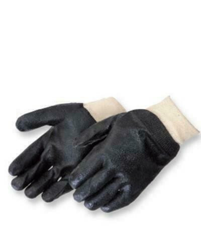 Liberty Glove and Safety Liberty PVC Glove 2131 - Lg - Black - Smooth Finish - Cotton Lined - Knit Wrist - 10Dz/Cs