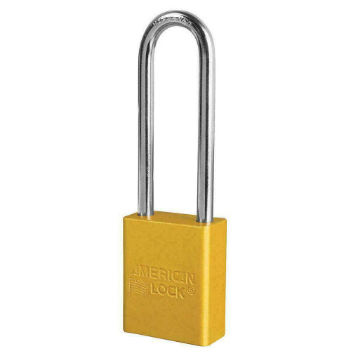 Master Lock Company American Lock Padlock A1107YLW - Anodized Aluminum - Yellow - 3 Shackle - KD