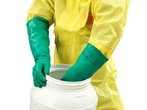 Ansell Unlined Nitrile Glove 37-185 - AlphaTec Solvex - Xl 10 - Green - 22 Mil - 18 - 12Dz/Cs