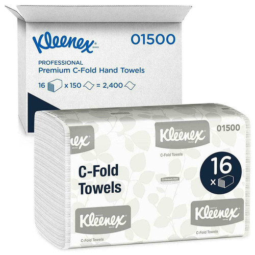 Kimberly-Clark Professional Kimberly-Klark C-Fold Papertowel Kleenex - 01500 - White - 10.125 x 13.15 - 150/Pk