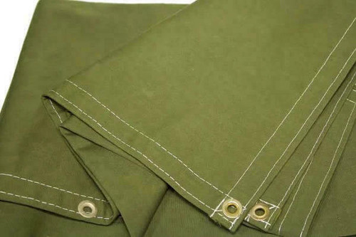 John Johnson Company JJ Welding Canvas 6x12 - Olive Green - Double Coated FR - W/Grommets