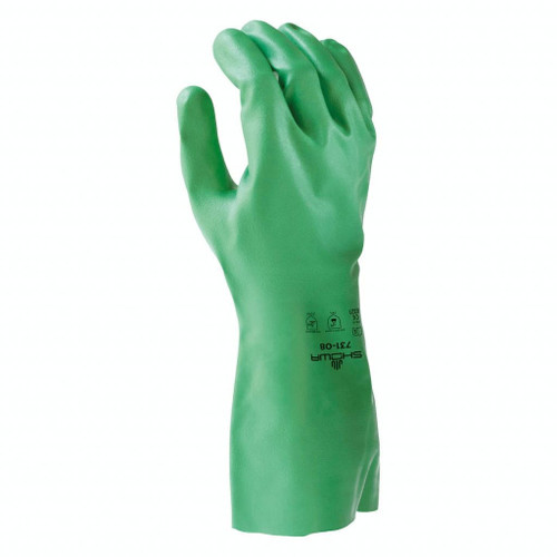 Showa-Best Glove Inc Showa - Unsupported Nitrile Glove - 731-10 - Xl - 15 Mil - 13" - Green - Biodegradeable