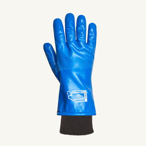 Superior Glove Works Ltd Superior Winter Nitrile Glove N230FLK - North Sea - Blue - Sandy Grip - Fleece-Lined