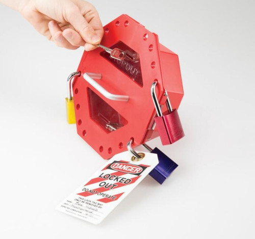 Accuform Signs Accuform LOTO Group Lockout box KCC620 - Stopout - 17 Locks - Compact - Red - Group View