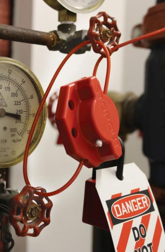 Accuform Signs Accuform LOTO Hasp KDD637 - Stopout - 6 Cable - Twist n Lock Cinch - Red - 6 Cable .17 Dia