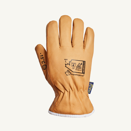 Superior Glove Works Ltd Superior Glove Endura 378GOBTKL Mutli-Use Winter Leather Driver - Thinsulate Lining - Cut Level A4 - Arc Flash Level 4