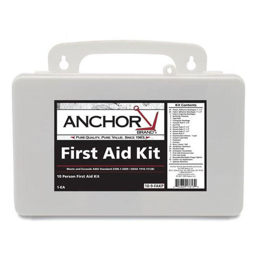 Anchor Brand 10 Person First Aid Kit - 101-10-9-FAKP - Plastic