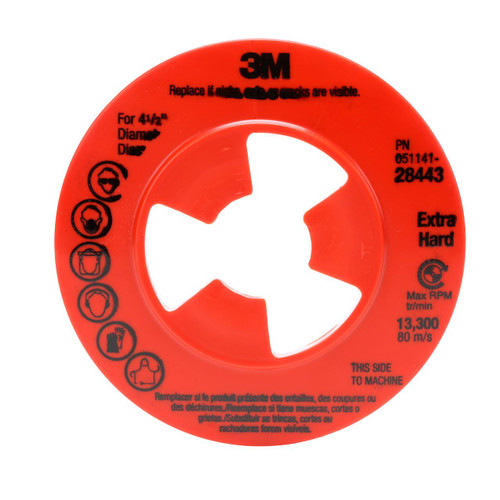 3M Personal Safety Division 3M Disc Pad Face Plate Ribbed - 28443 - 4.5 - Red