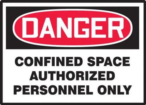 Accuform Signs Accuform OSHA Danger Safety Label - "Confined Space Authorized Personnel Only"