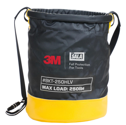 3M Fall Protection 3M™ 1500139 DBI-Sala Safety Bucket - Heavy Duty Vinyl - Draw String - 12.5"x15" - 250Lb Rated - Black/Yellow