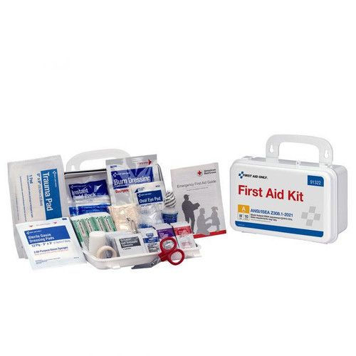 First Aid Only 91322 First Aid Kit - ANSI A Plastic - ANSI 2021 Compliant - 10 Person