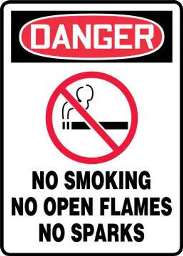 Accuform Signs Accuform MTDX002XL OSHA Danger Safety Sign "No Smoking, No Open Flames, No Sparks" - Aluma-Lite™ - 14" X 10"