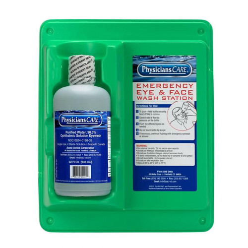 First Aid Only PhysiciansCare - Eyewash Station - Single - (1) 32oz Bottle - 24-202-001