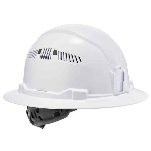 Ergodyne Corporation Ergodyne Hard Hat - 8973 - Skullerz - White - Full Brim - Ratchet Suspension - Adjustable Vent - Type 1 Class C
