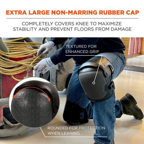 Ergodyne Corporation Ergodyne - Proflex 360 Hard Shell Hinged Knee Pads - Non-Marring Rubber Cap - Hard Shell Knee Pads